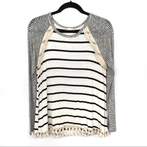 Altar’d State Striped Knit Long-sleeve Top